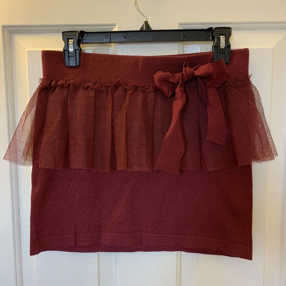 Forever21 Burgundy Sweater Mini Skirt - Picture 1 of 4